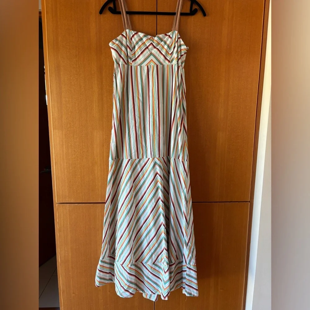 Anthropologie Maeve Square Neck Striped Midi Dress - Picture 6 of 10